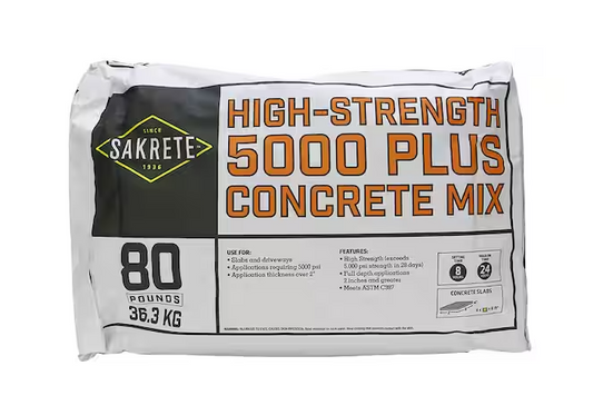Sakrete 5000 Plus Concrete Mix – 80 lb Bag