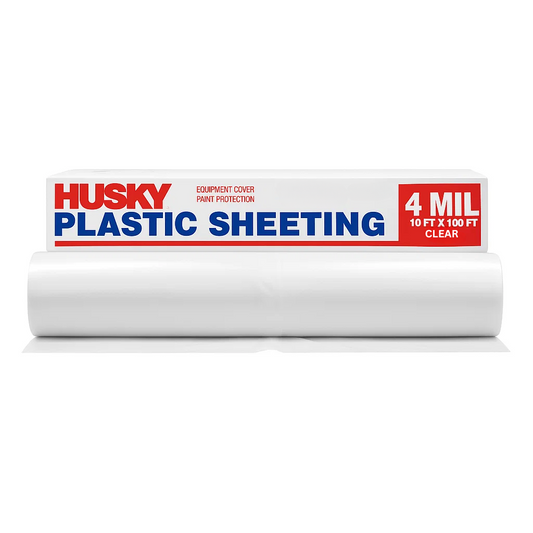 Plastic Sheeting – 4 Mil Clear, 10 ft × 100 ft