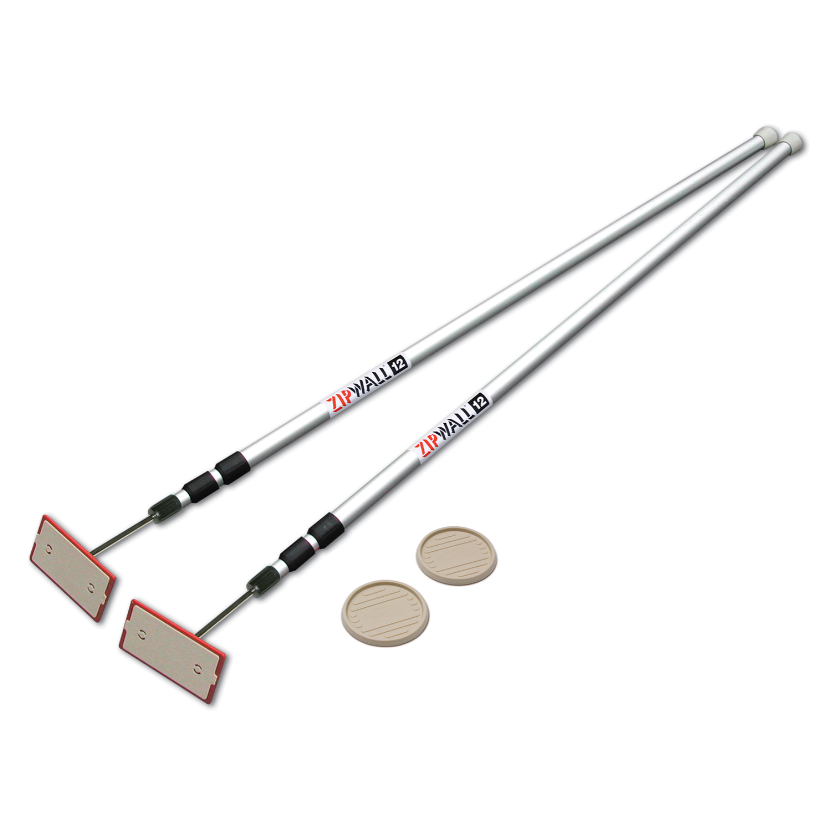 ZipWall Dust Barrier Poles – 12 ft, 2-Pack