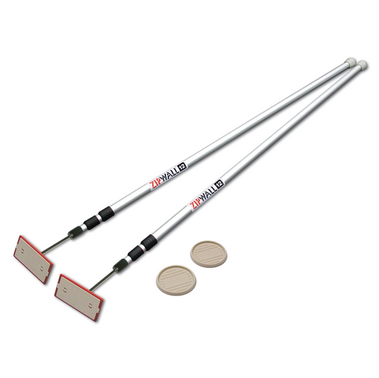 ZipWall Dust Barrier Poles – 12 ft, 2-Pack