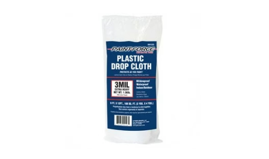 Paint-Force Plastic Drop Cloth – 3 Mil, 9 ft × 12 ft