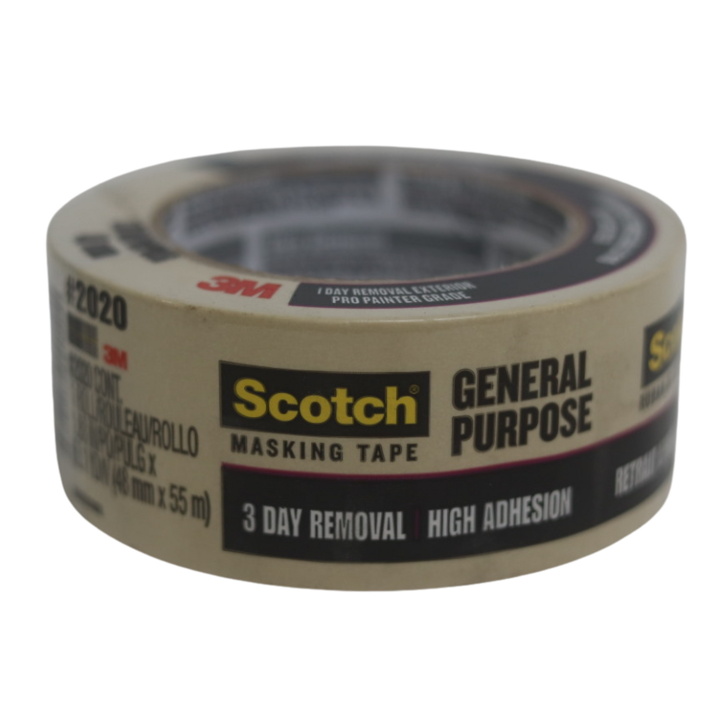 3M Scotch 2020 General Purpose Masking Tape, 1.88 in x 60 yd (48 mm x 55 m)